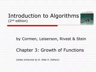 Introduction to Algorithms (2 nd edition)