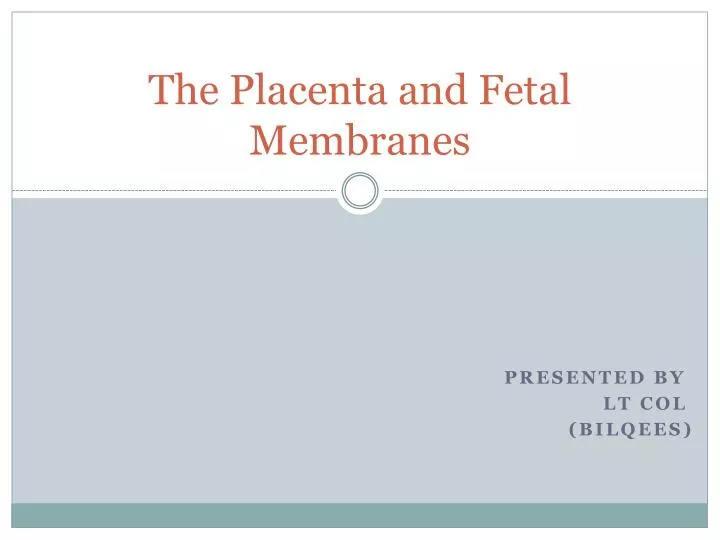 the placenta and fetal membranes