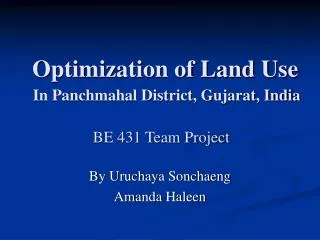 Optimization of Land Use