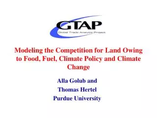 Modeling the Competition for Land Owing to Food, Fuel, Climate Policy and Climate Change