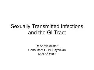 sexually transmitted infections and the gi tract
