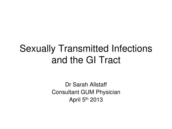 sexually transmitted infections and the gi tract