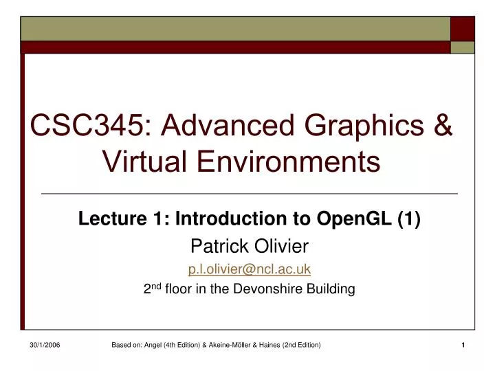 csc345 advanced graphics virtual environments