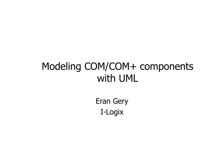 modeling com com components with uml