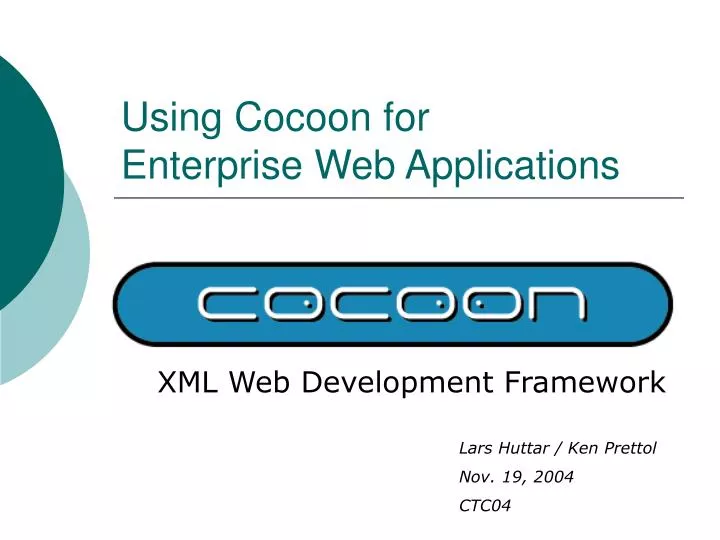 using cocoon for enterprise web applications