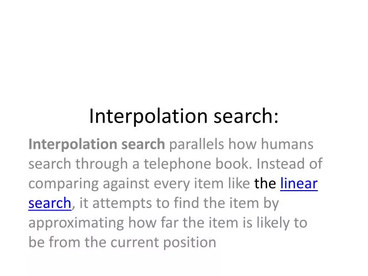 interpolation search