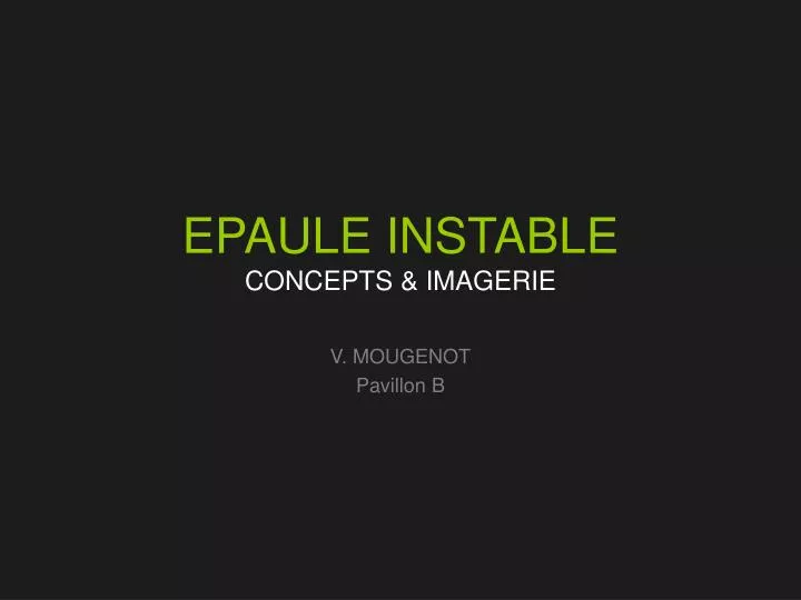 epaule instable concepts imagerie