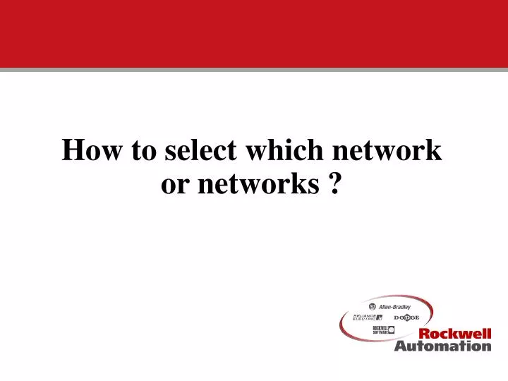 how to select which network or networks