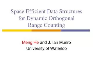 Space Efficient Data Structures for Dynamic Orthogonal Range Counting