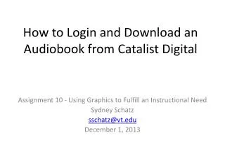 How to Login and Download an Audiobook from Catalist Digital