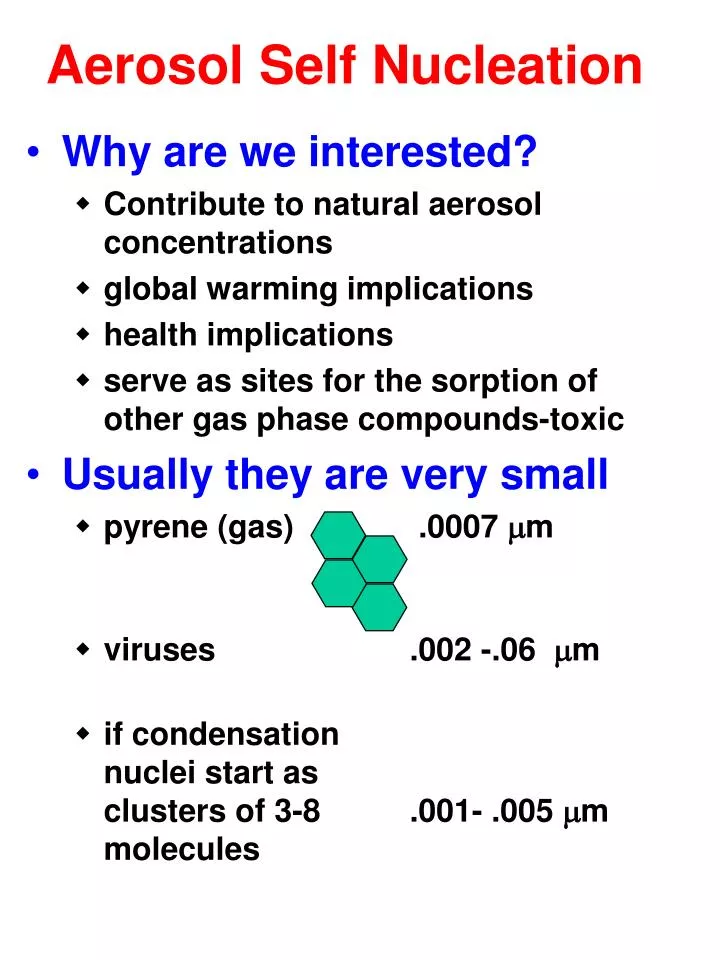 aerosol self nucleation