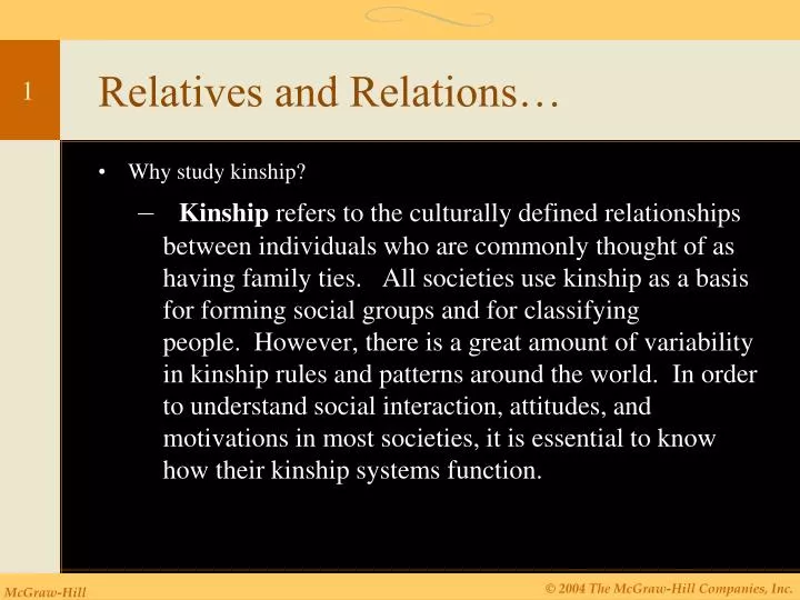 relatives and relations
