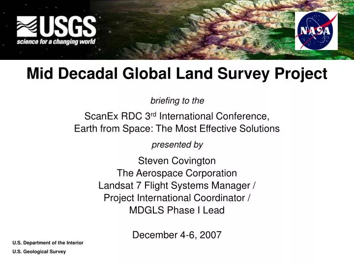 mid decadal global land survey project
