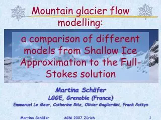 Mountain glacier flow modelling: