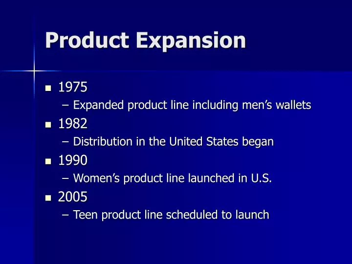 product expansion