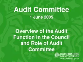 Audit Committee 1 June 2005