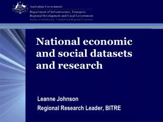 National economic and social datasets and research