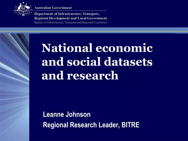 national economic and social datasets and research