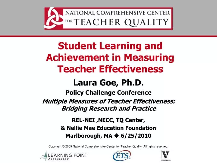 student learning and achievement in measuring teacher effectiveness