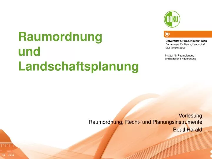 raumordnung und landschaftsplanung