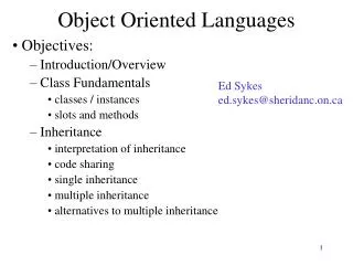 Object Oriented Languages