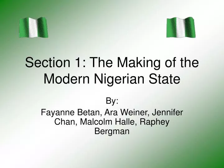 section 1 the making of the modern nigerian state