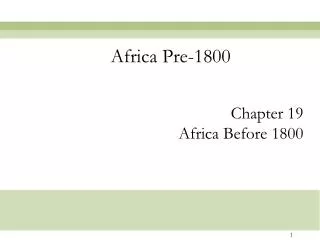 Africa Pre-1800