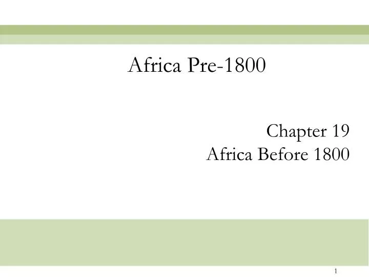 africa pre 1800