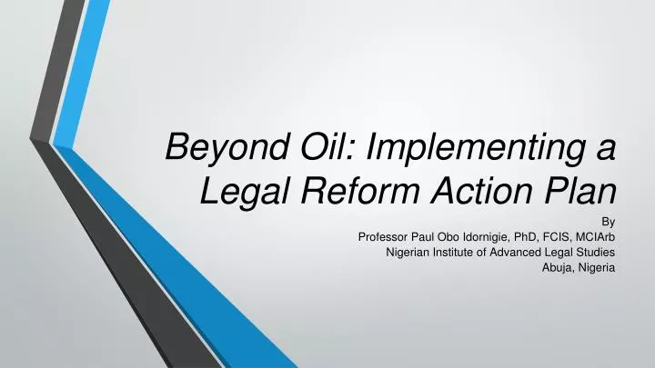 beyond oil implementing a legal reform action plan