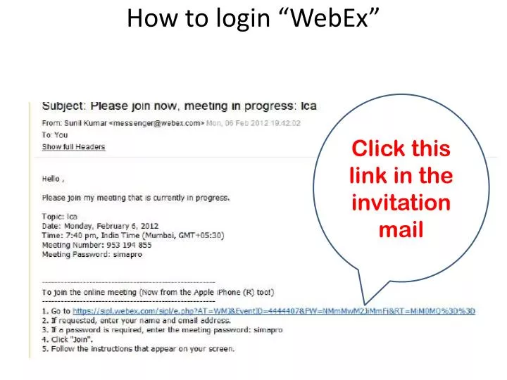 how to login webex