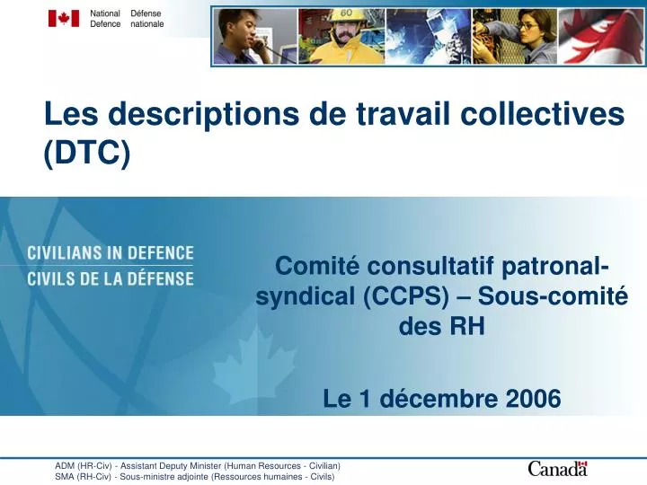 les descriptions de travail collectives dtc