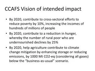 CCAFS Vision of intended impact