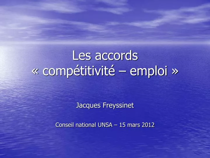 les accords comp titivit emploi