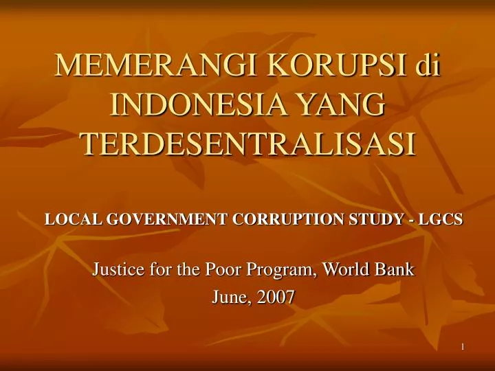 memerangi korupsi di indonesia yang terdesentralisasi