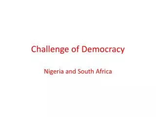 Challenge of Democracy