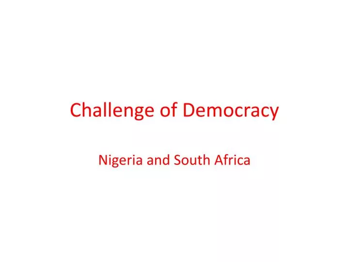 challenge of democracy