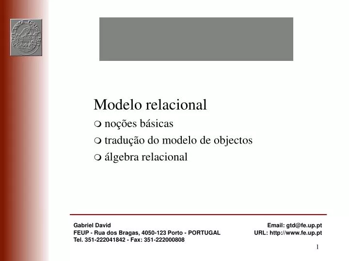 modelo relacional no es b sicas tradu o do modelo de objectos lgebra relacional