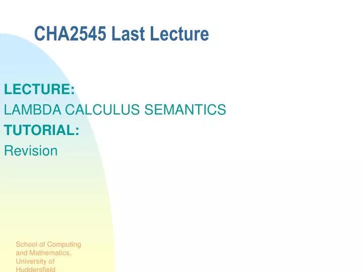 cha2545 last lecture
