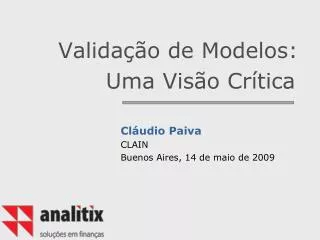 valida o de modelos uma vis o cr tica