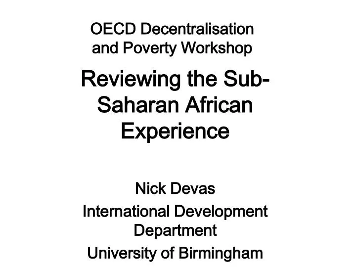 oecd decentralisation and poverty workshop