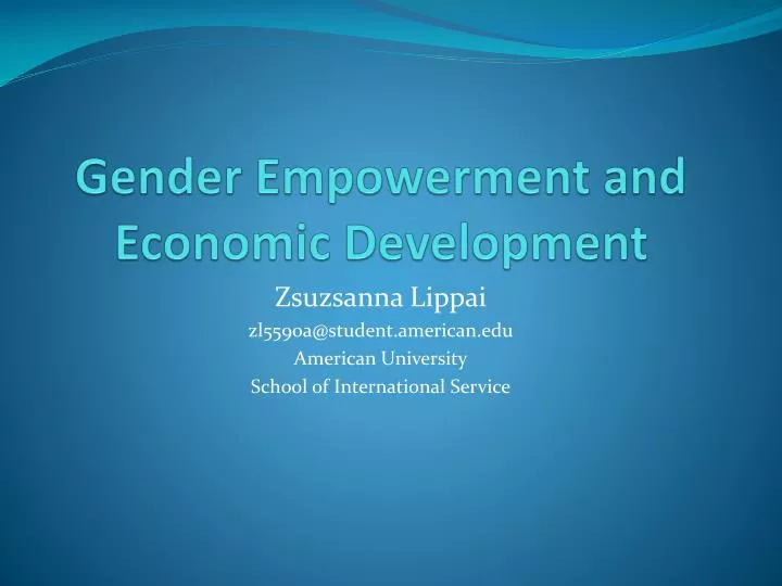gender empowerment and economic development