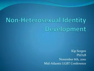 Non-Heterosexual Identity Development