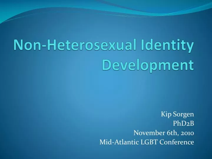 non heterosexual identity development