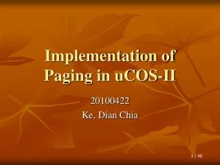 Implementation of Paging in uCOS-II