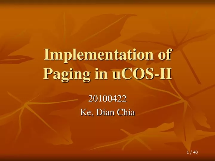 implementation of paging in ucos ii