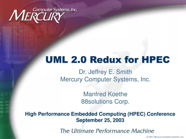 uml 2 0 redux for hpec