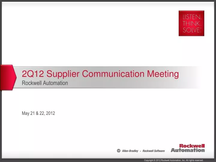 2q12 supplier communication meeting