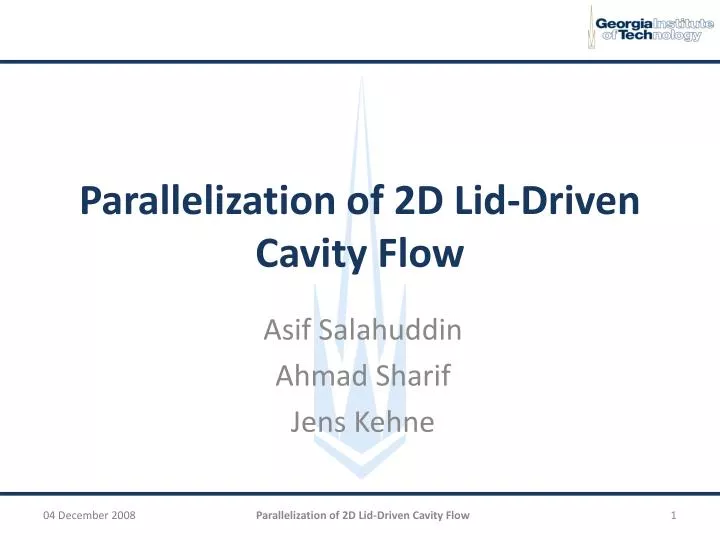 parallelization of 2d lid driven cavity flow