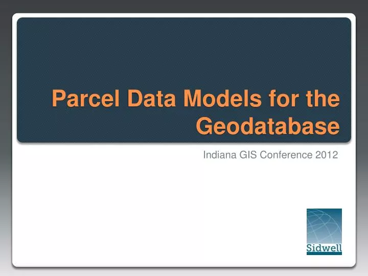 parcel data models for the geodatabase