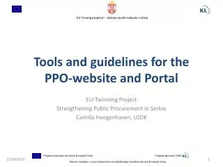 Tools and guidelines for the PPO-website and Portal